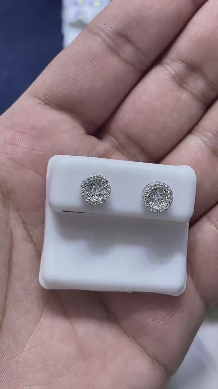 0.66 CTW Moissanite Baguette Stud Earrings 925 Sterling Silver