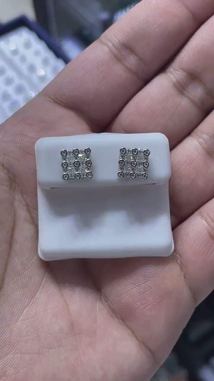 0.73 CTW Moissanite Baguette Stud Earrings 925 Sterling Silver