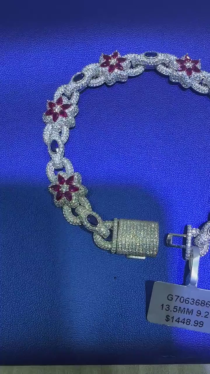 Custom Iced Out Bracelet [9.23 CTW] Moissanites in 925 Sterling Silver