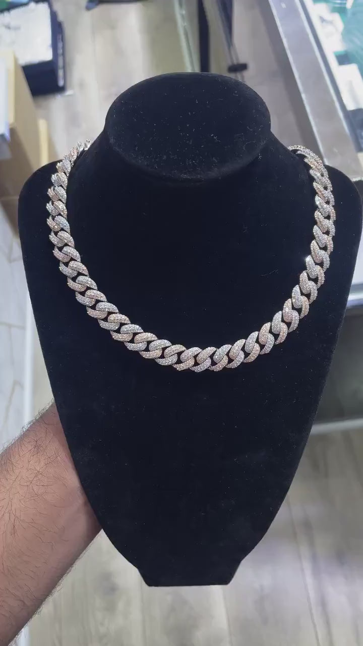 Custom Iced Out Cross Moissanite Chain [27.50CTW] in 925 Sterling Silver