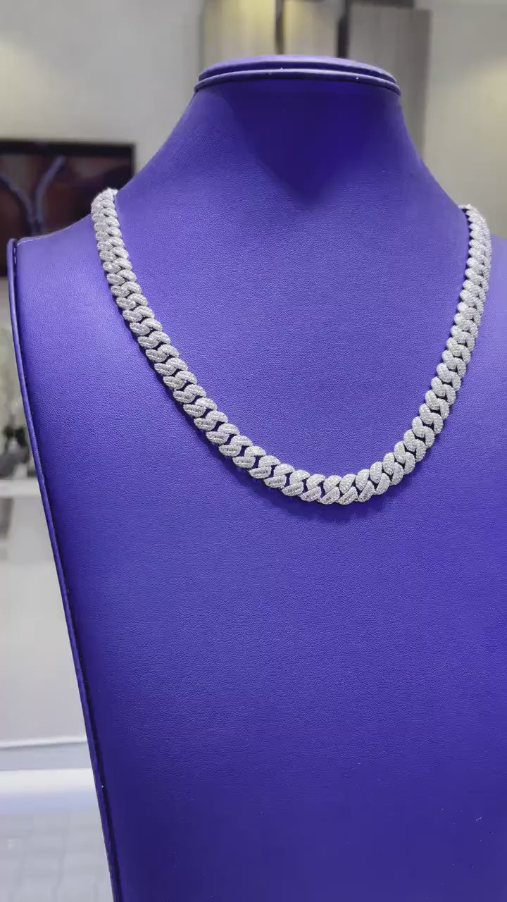 10mm Moissanite Cuban Link Chain [19.94ctw] in 925 Sterling Silver