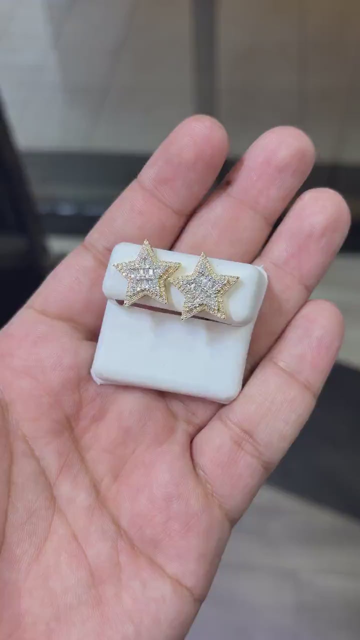 10K Gold Diamond 0.75 CTW Star Shaped Earring