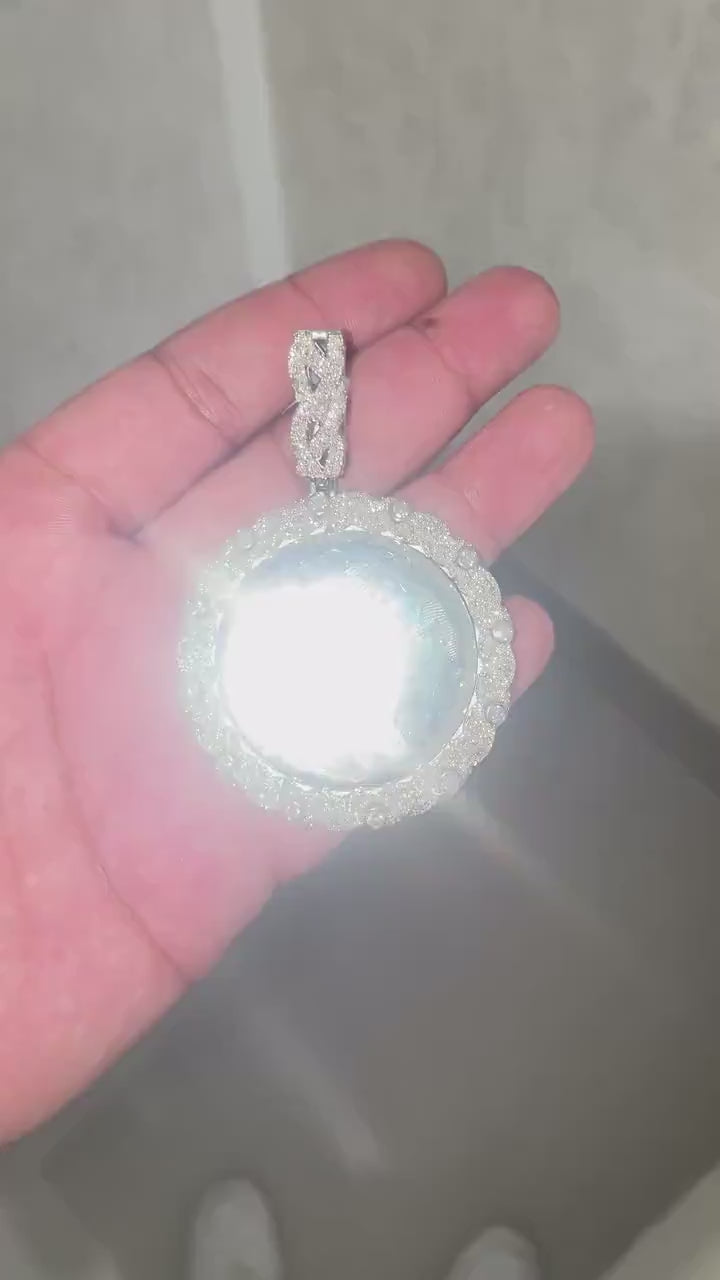 Memory Charm Picture Pendant VVS1 Moissanite [4.97 CTW] 925 Sterling Silver