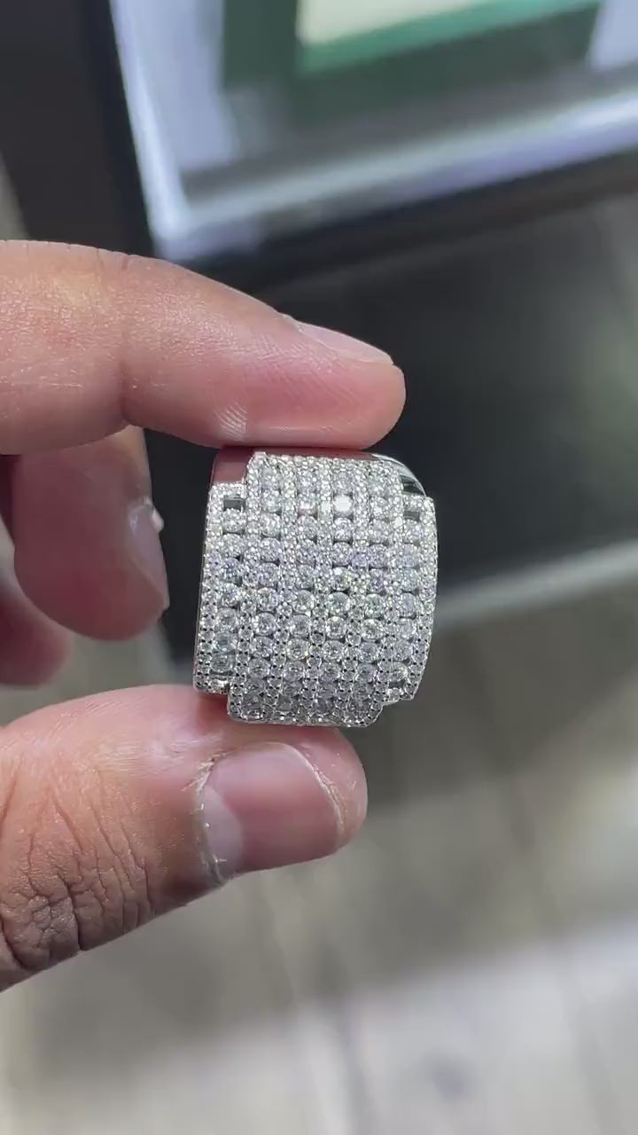 Men Moissanite Ring Iced Out [3.14 CTW] in 925 Sterling Silver