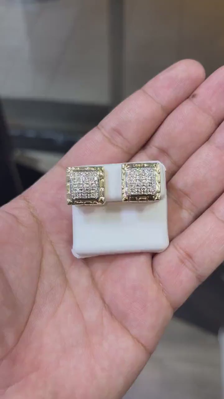 10K Gold Diamond 1.00 CTW Two Tone Earring