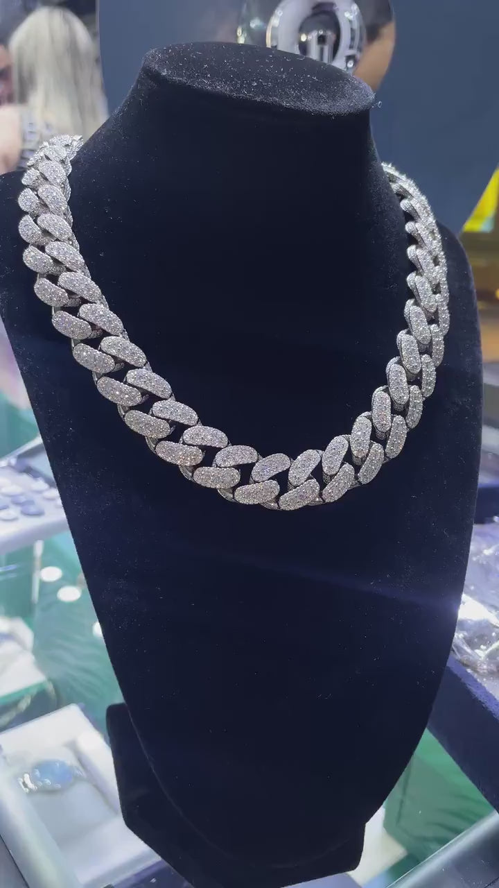 Big Iced Out Moissanite Chain [51.53CTW] in 925 Sterling Silver