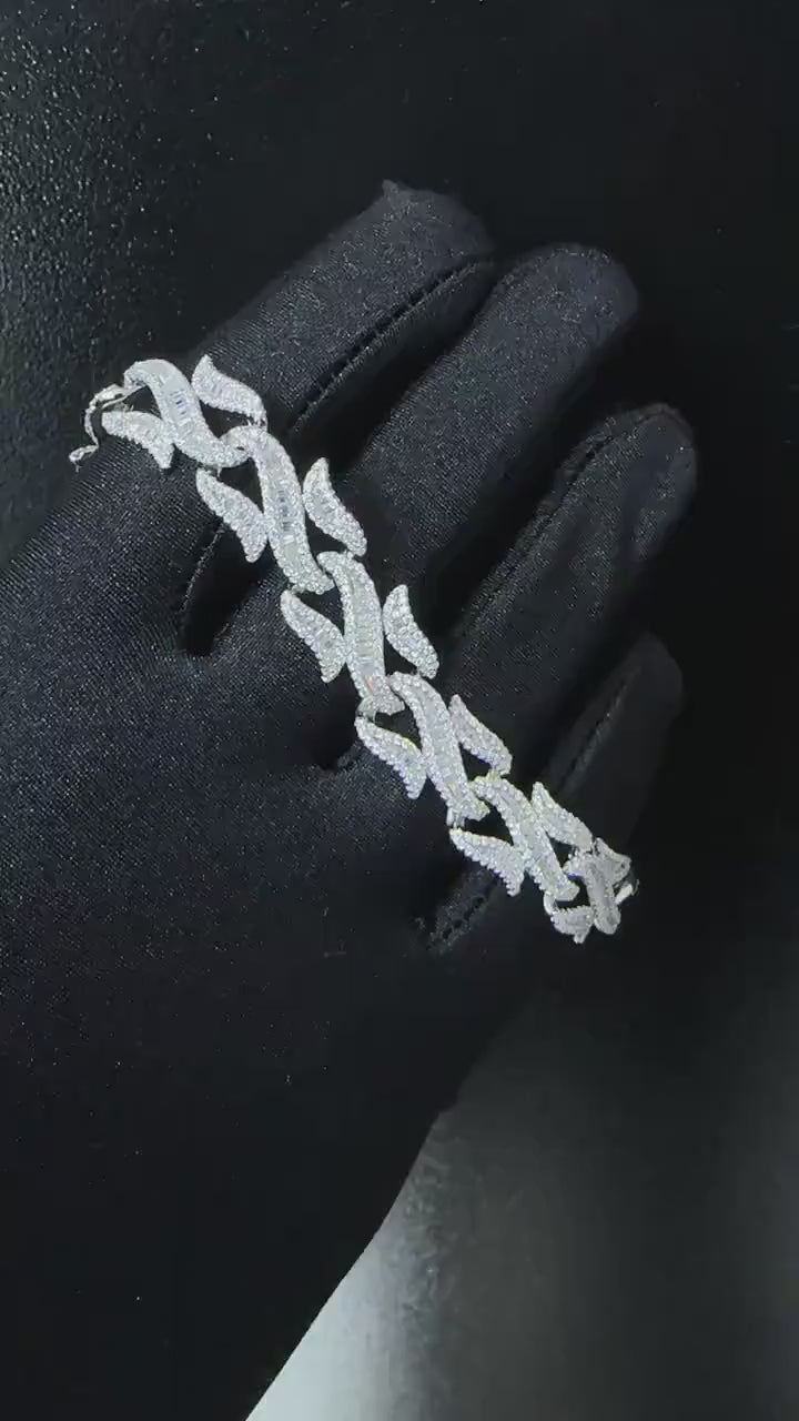 Custom Iced Out Bracelet [10.86 CTW] Moissanites in 925 Sterling Silver