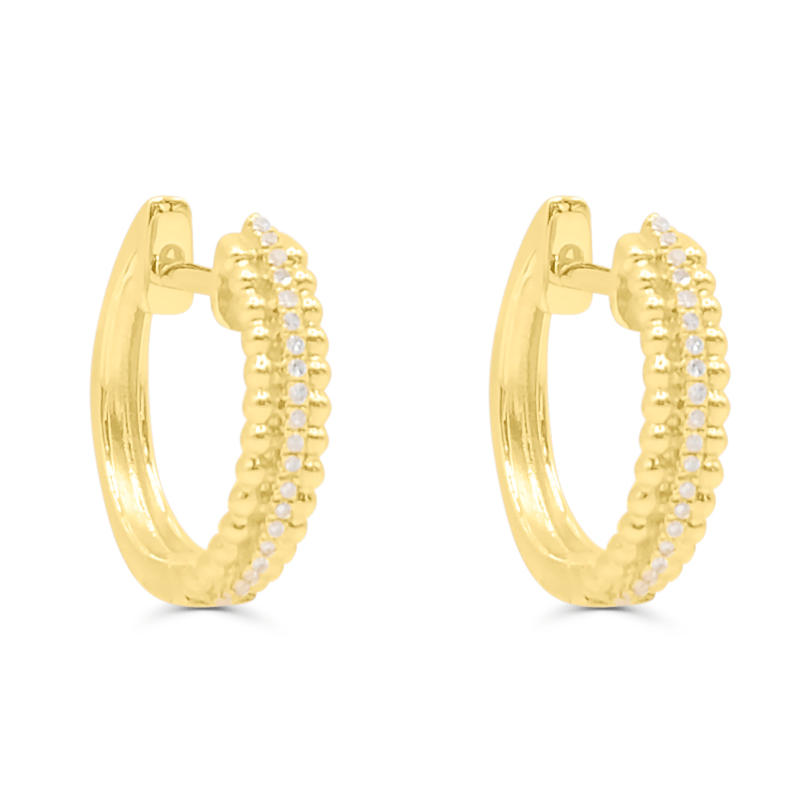 10K Gold Diamond Hoop Earring