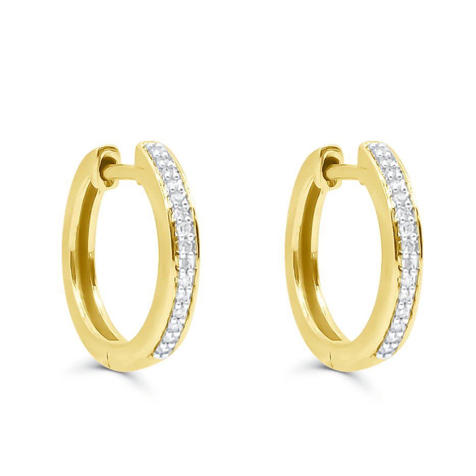 10K Gold Diamond Hoop Earring
