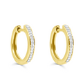 10K Gold Diamond Hoop Earring