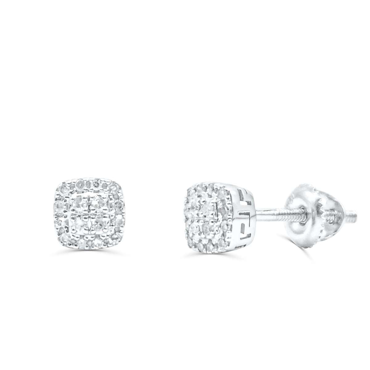 10K White Gold Diamond Earring
