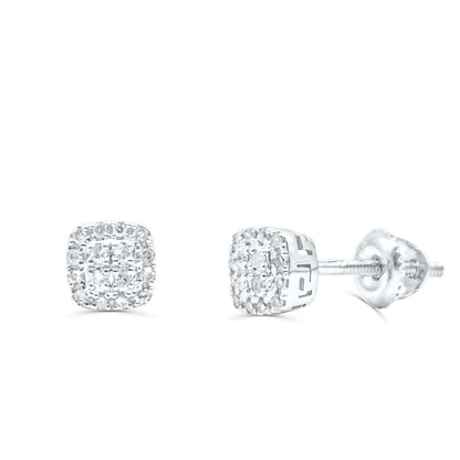 10K White Gold Diamond Earring