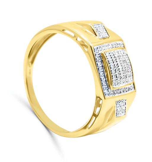 10K Gold Diamond Men's Ring 0.20CT
