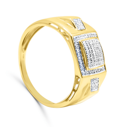 10K Gold Diamond Men's Ring 0.20CT