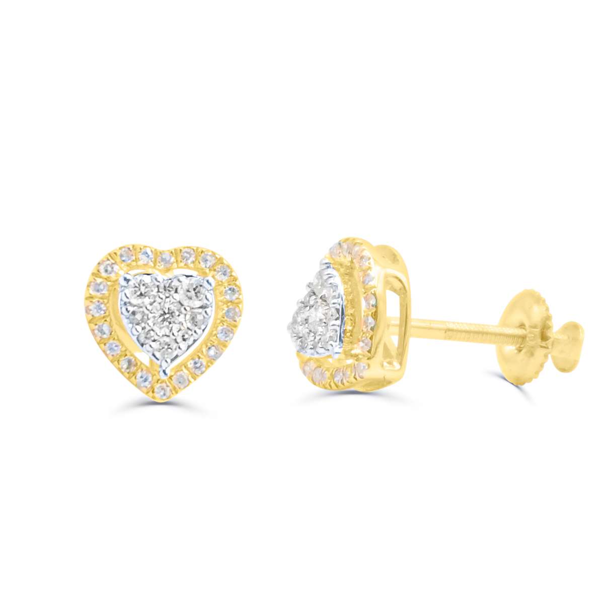 10K Yellow Gold Diamond Earring