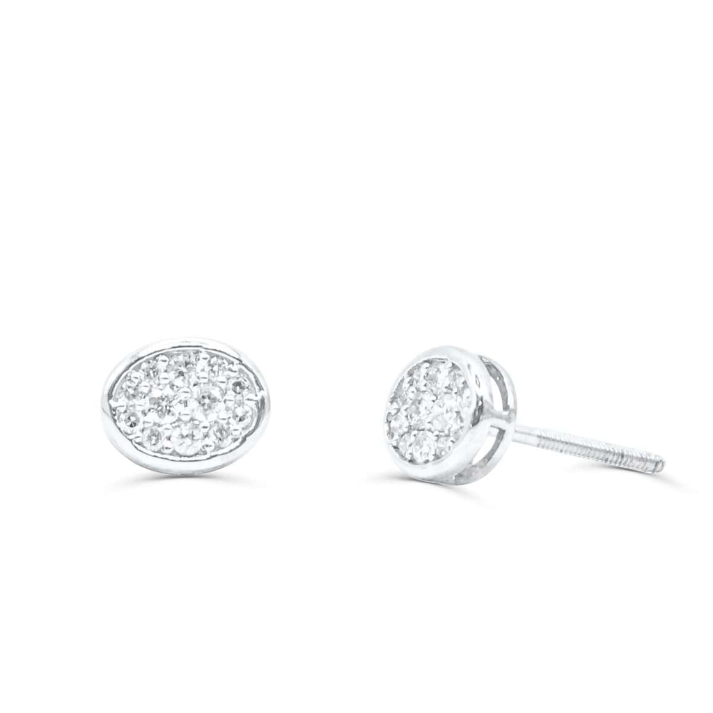 10K White Gold Diamond Earring