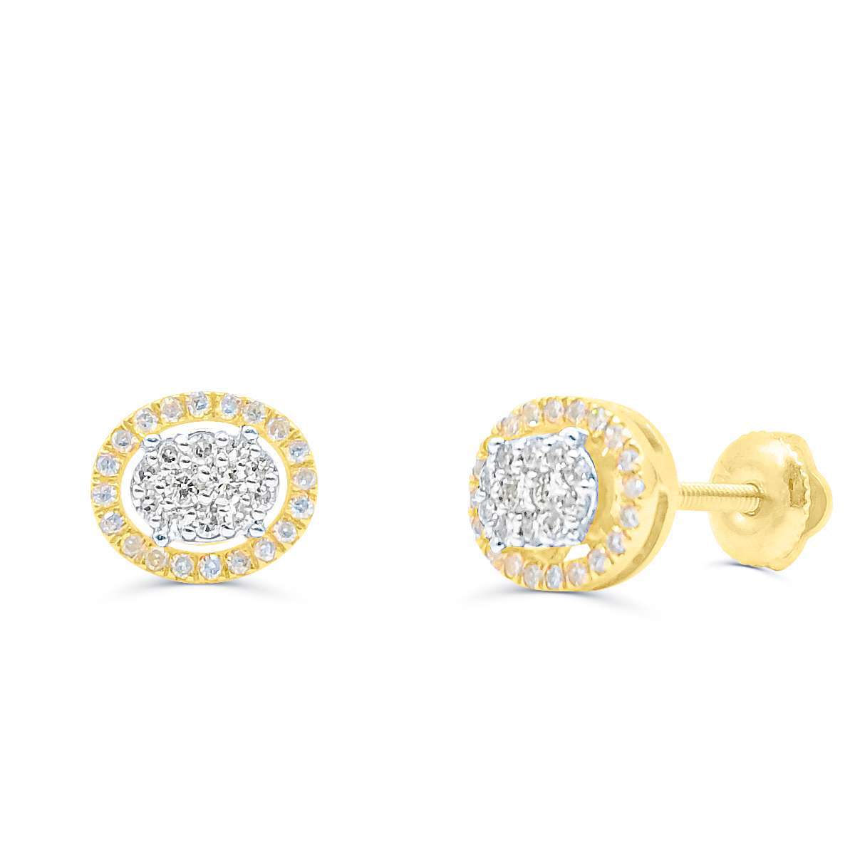 10K Yellow Gold Diamond Earring