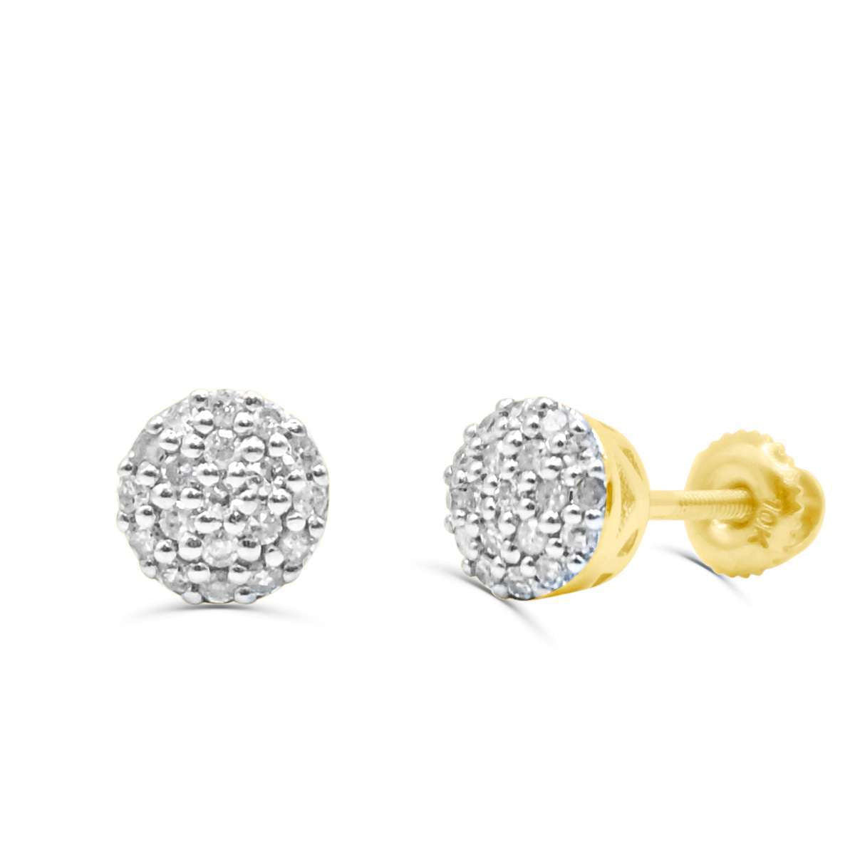 10K Yellow Gold Diamond Earring