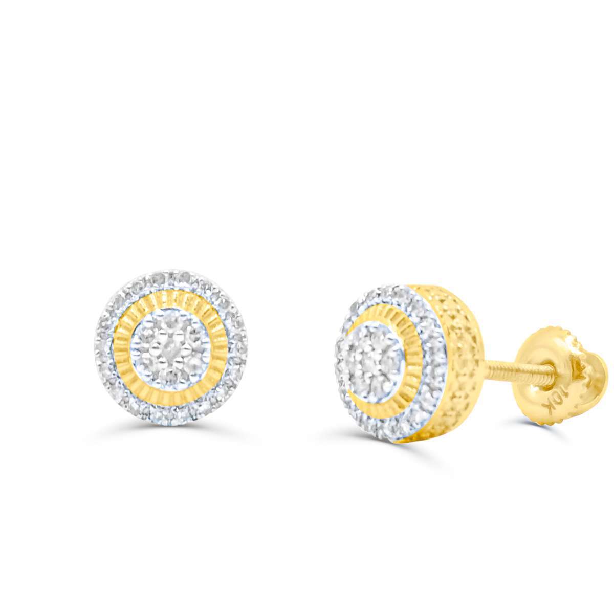 10K Yellow Gold Diamond Earring