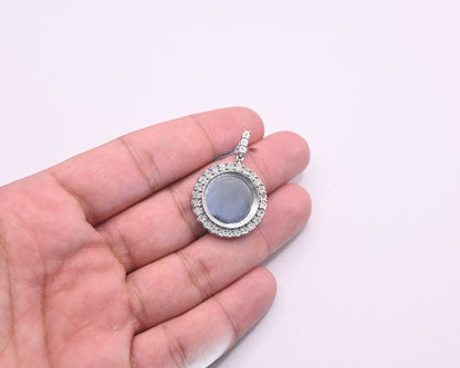 925 Sterling Silver with Diamond Custom Memory Pendant 0.25CT