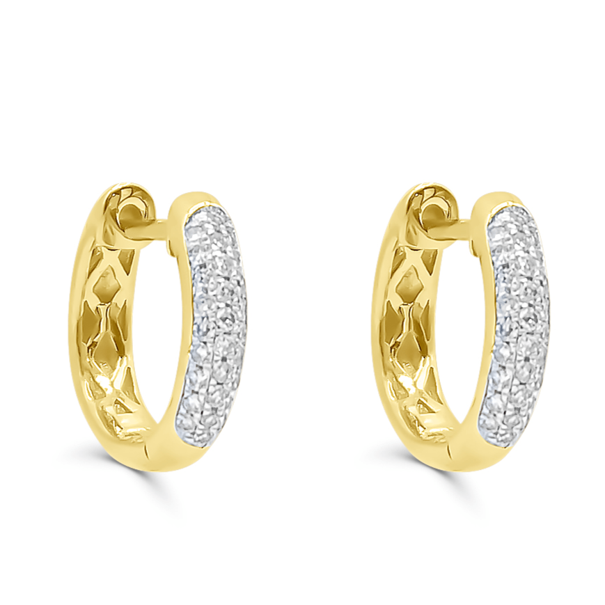 10K Gold Diamond Hoop Earring
