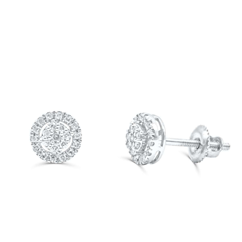 10K White Gold Diamond Earring