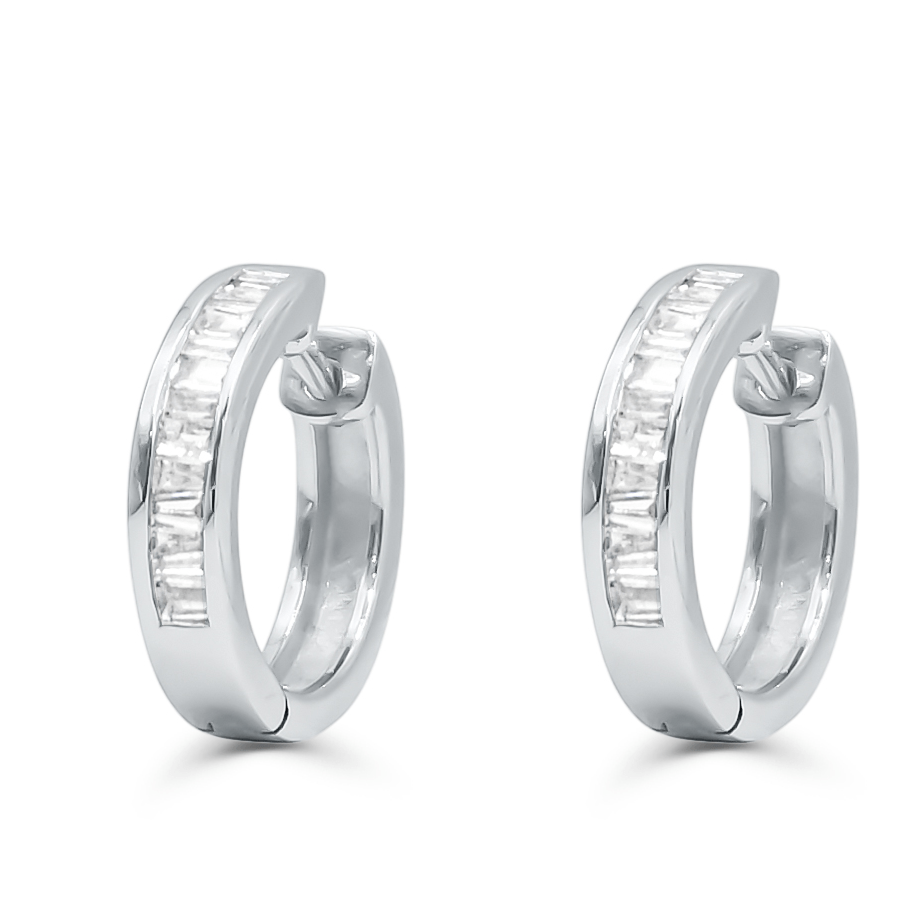 10K Gold Diamond Hoop Earring