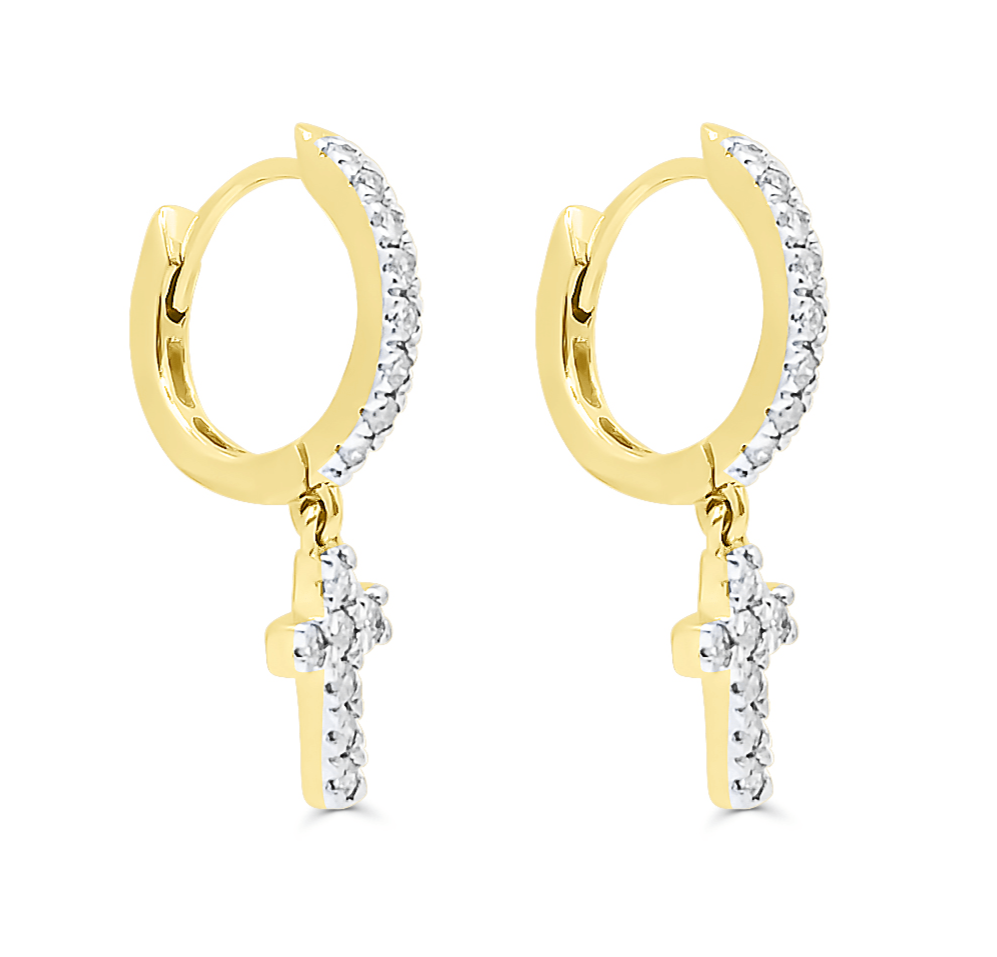 10K Gold Diamond Hoop Earring