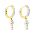 10K Gold Diamond Hoop Earring