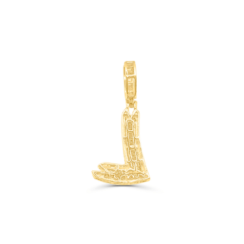 10K Gold Diamond Letter L Pendant 0.45CT