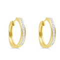 10K Gold Diamond Hoop Earring