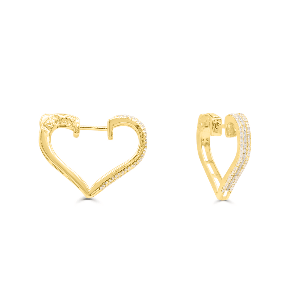 10K Gold Diamond Hoop Earring