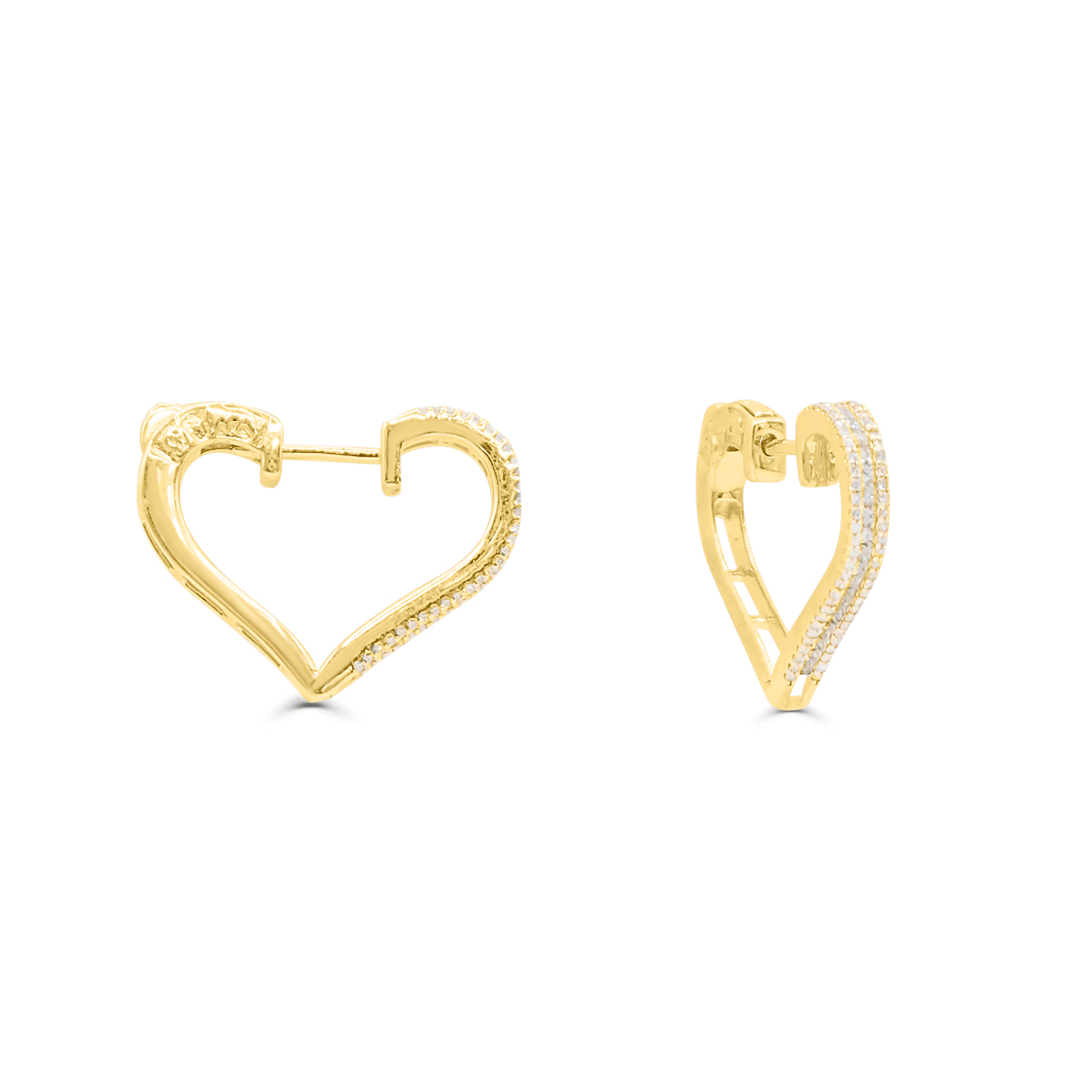 10K Gold Diamond Hoop Earring