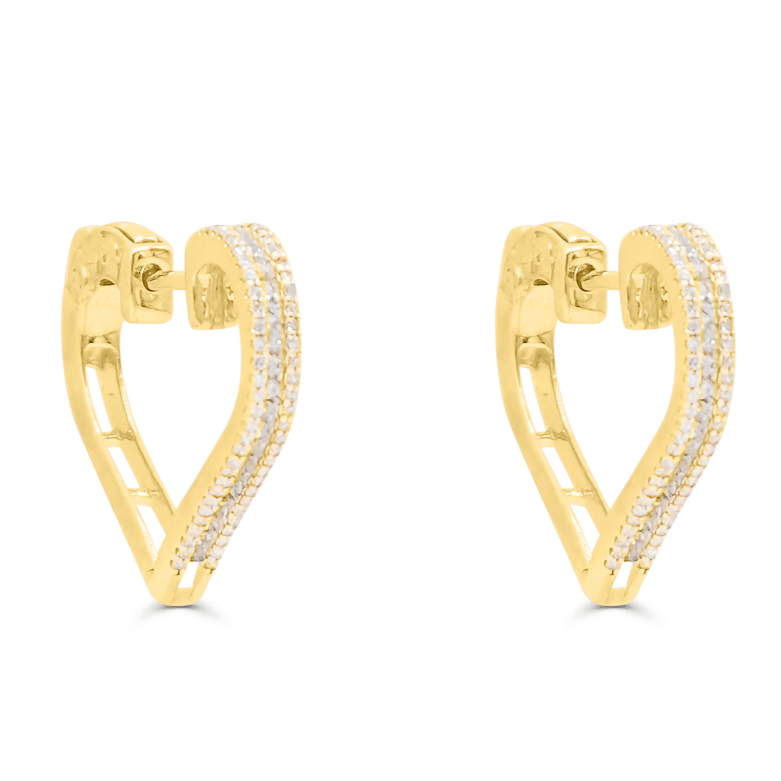 10K Gold Diamond Hoop Earring