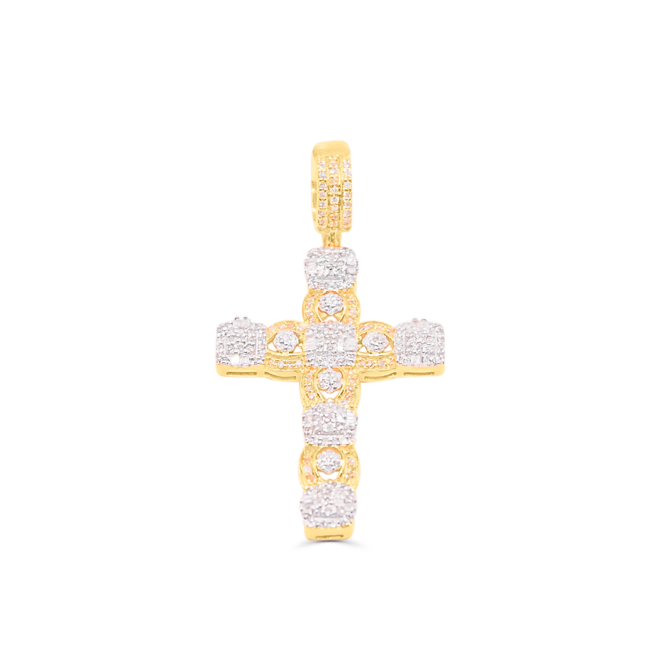 10K Gold Diamond Cross Pendant 0.53CT