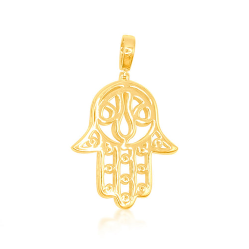 10K Gold Diamond Hamsa Pendant 0.70CT