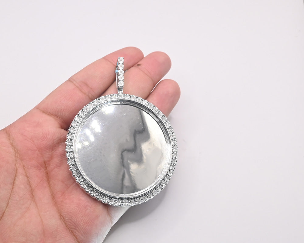 925 Sterling Silver with Diamond Custom Memory Pendant 0.70CT