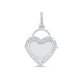 10K White Gold Diamond Heart Custom Memory Pendant 0.72CT