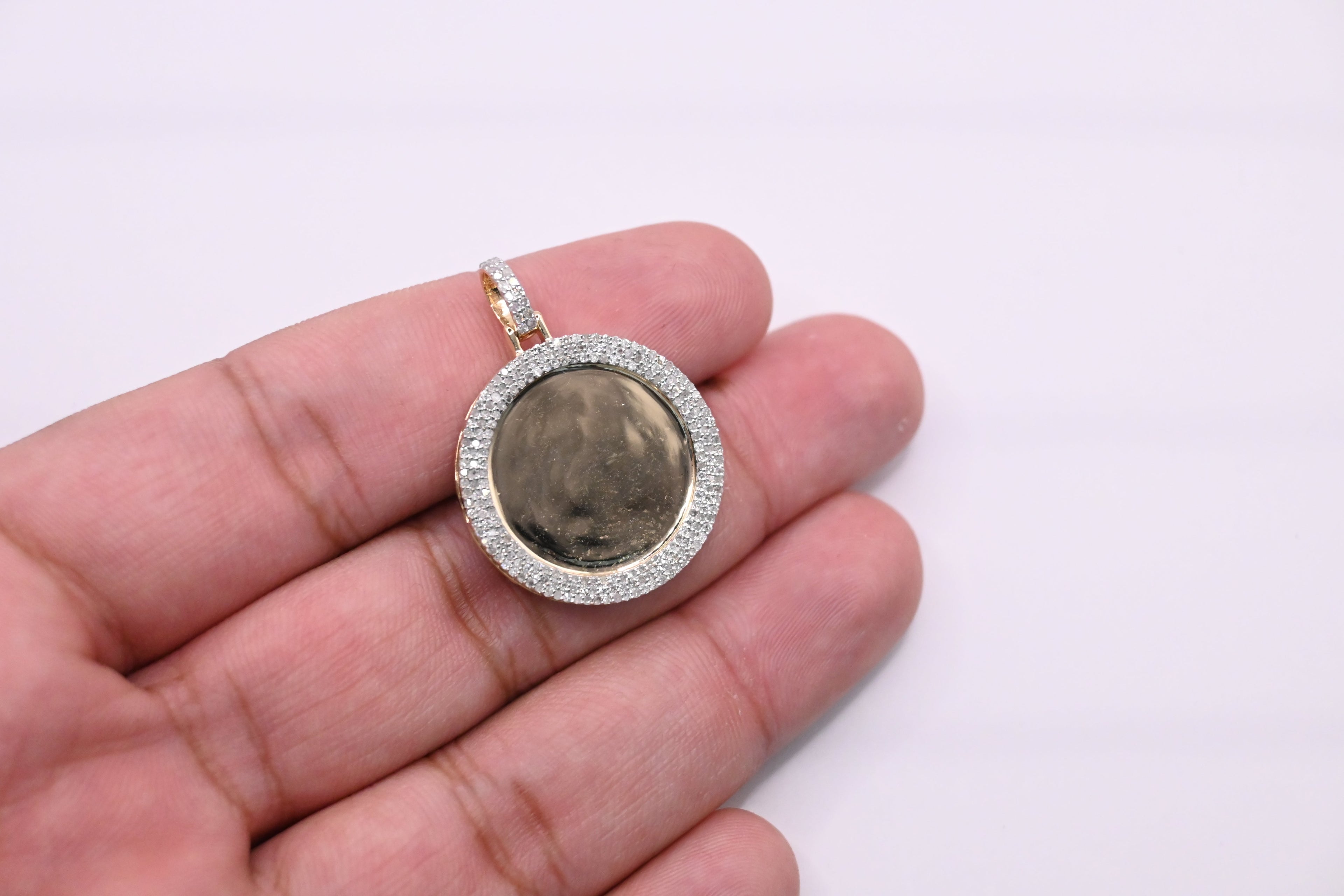 10K Gold Diamond Custom Memory Pendant 0.80CT