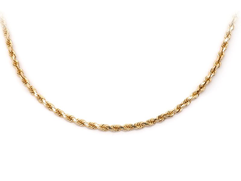 2mm 10K Solid Rope Chain