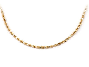 2mm 10K Solid Rope Chain