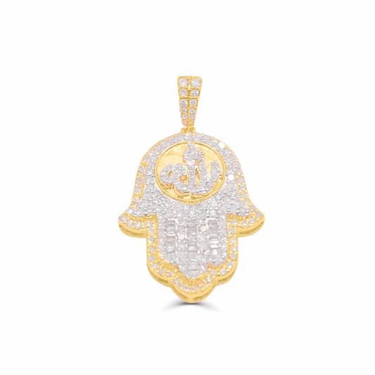 10K Gold Diamond Hamsa Pendant 1.00CT