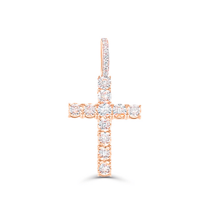 10K Gold Diamond Cross Pendant 1.00CT