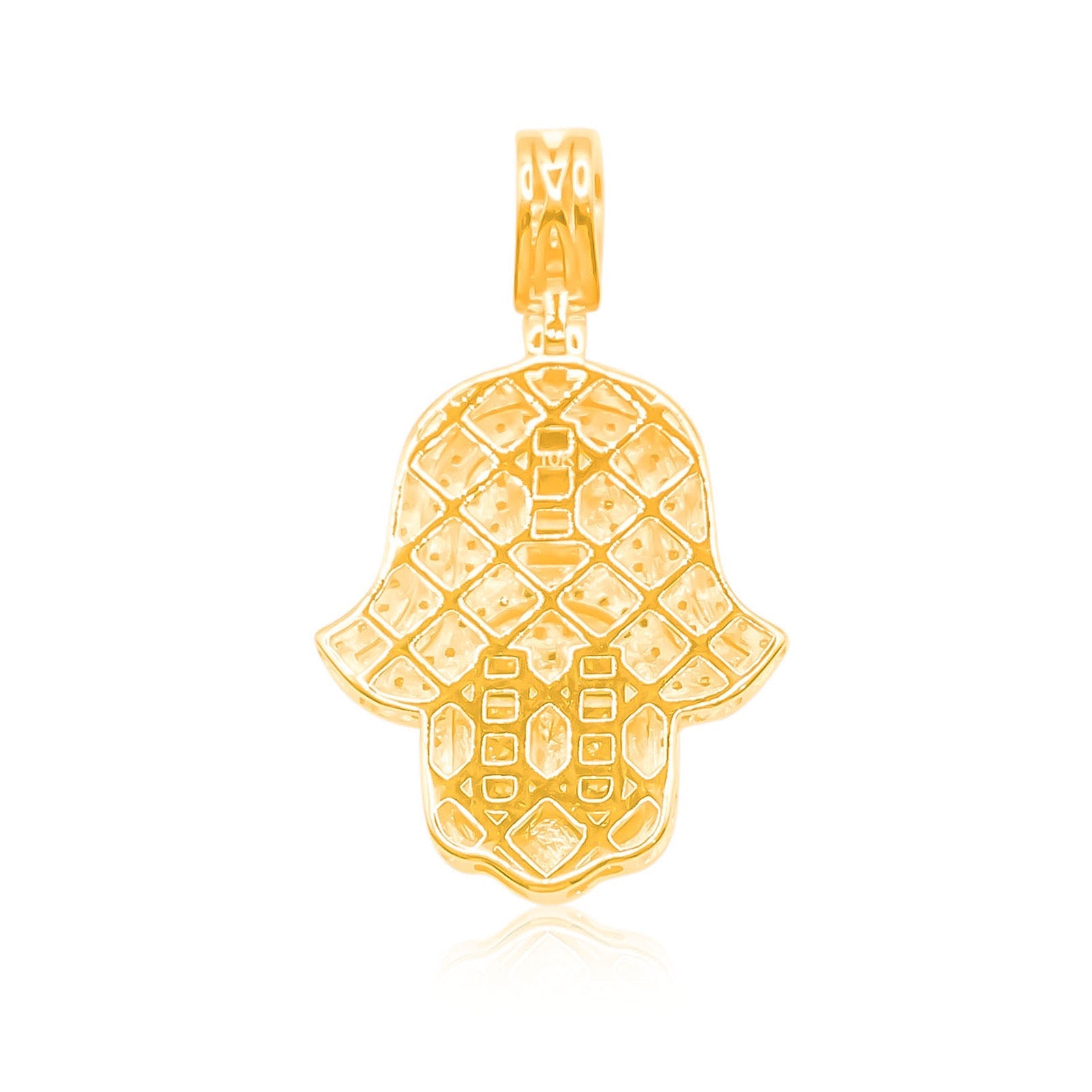 10K Gold Diamond Hamsa Pendant 1.00CT