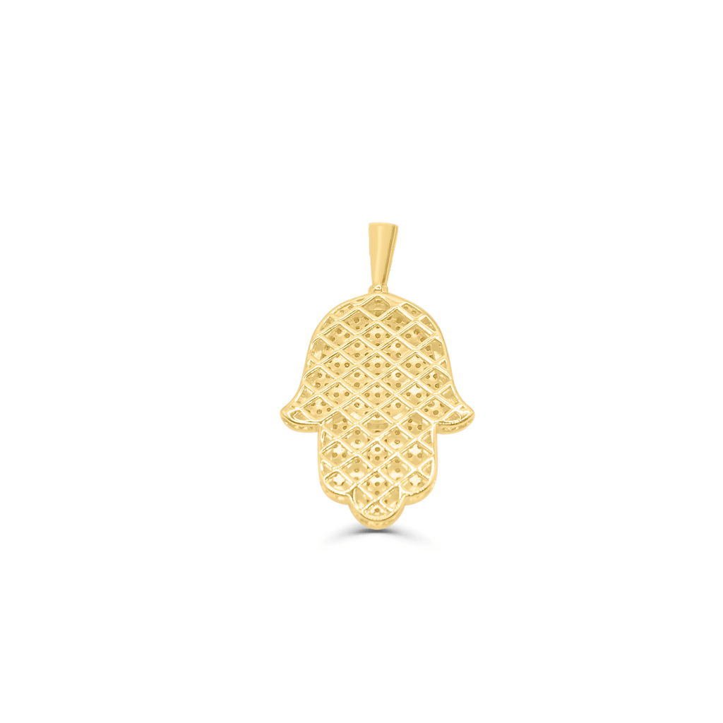 10K Gold Diamond Hamsa Pendant 1.00CT