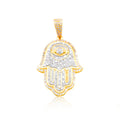 10K Gold Diamond Hamsa Pendant 1.00CT