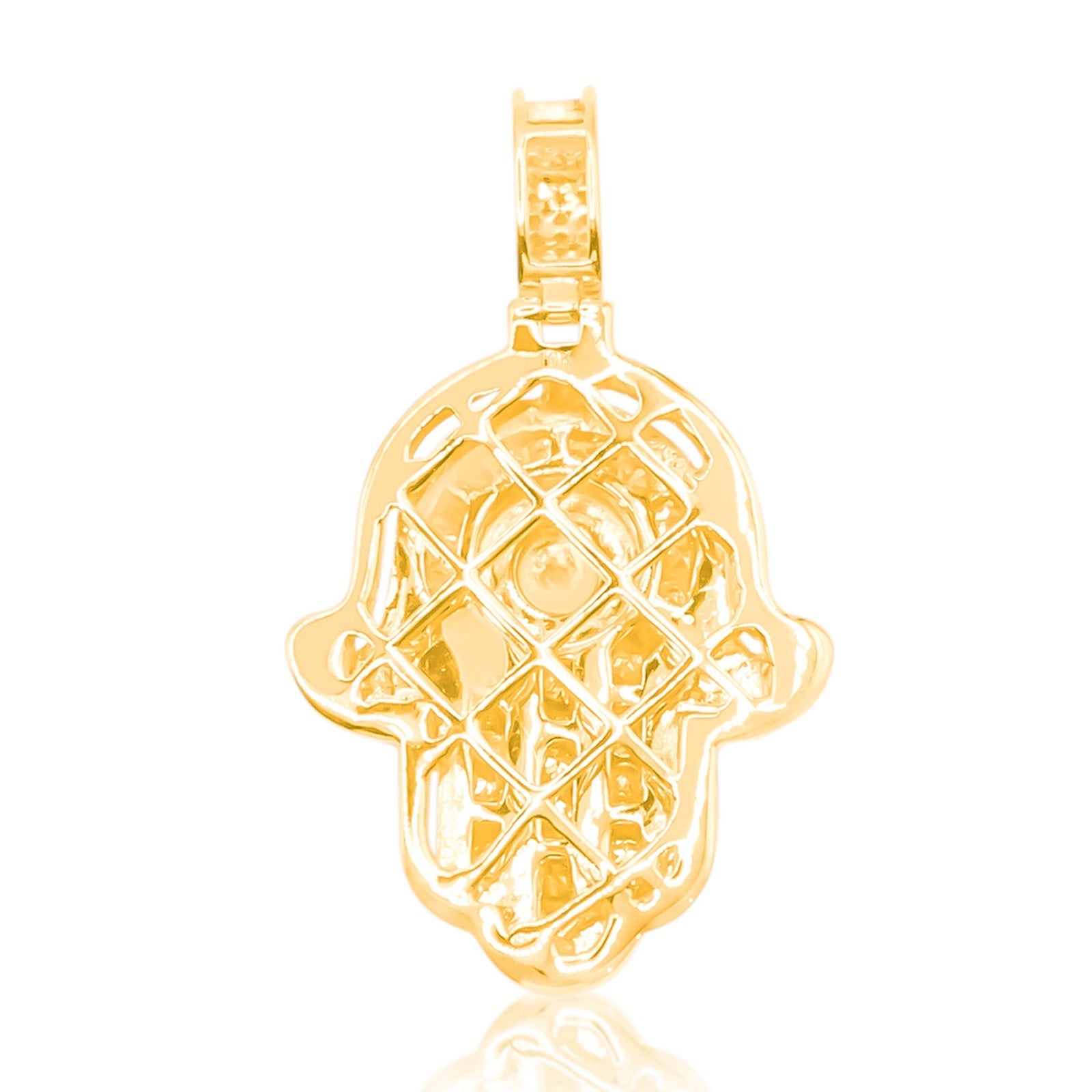 10K Gold Diamond Hamsa Pendant 1.00CT
