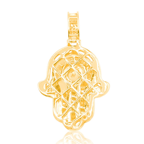 10K Gold Diamond Hamsa Pendant 1.00CT
