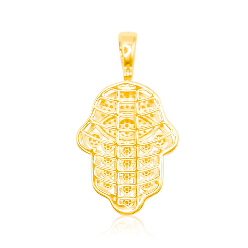 10K Gold Diamond Hamsa Pendant 1.00CT