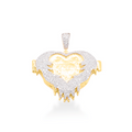10K Gold Diamond Heart Custom Memory Pendant 1.06CT